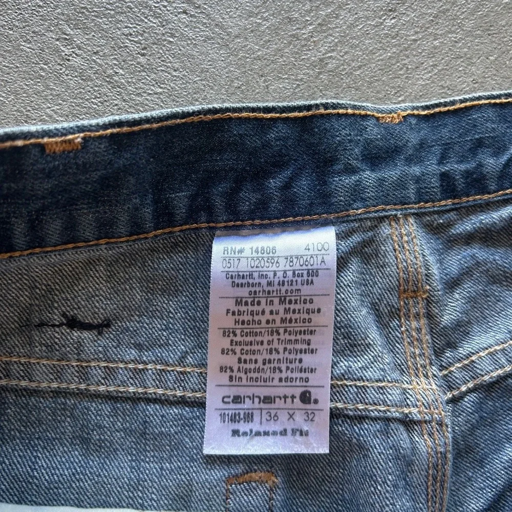 Vintage Carhartt Jeans Size 36x32 Blue Medium Wash‎ Denim Relaxed Fit Straight